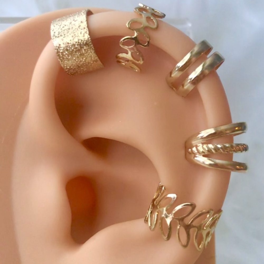 ⚜️𝟯𝟬%𝗢𝗙𝗙 𝗯𝘂𝗻𝗱𝗹𝗲𝘀 𝟯+⚜️ NEW 5 Floral Ear Cuff Earnings Set - Picture 13 of 16